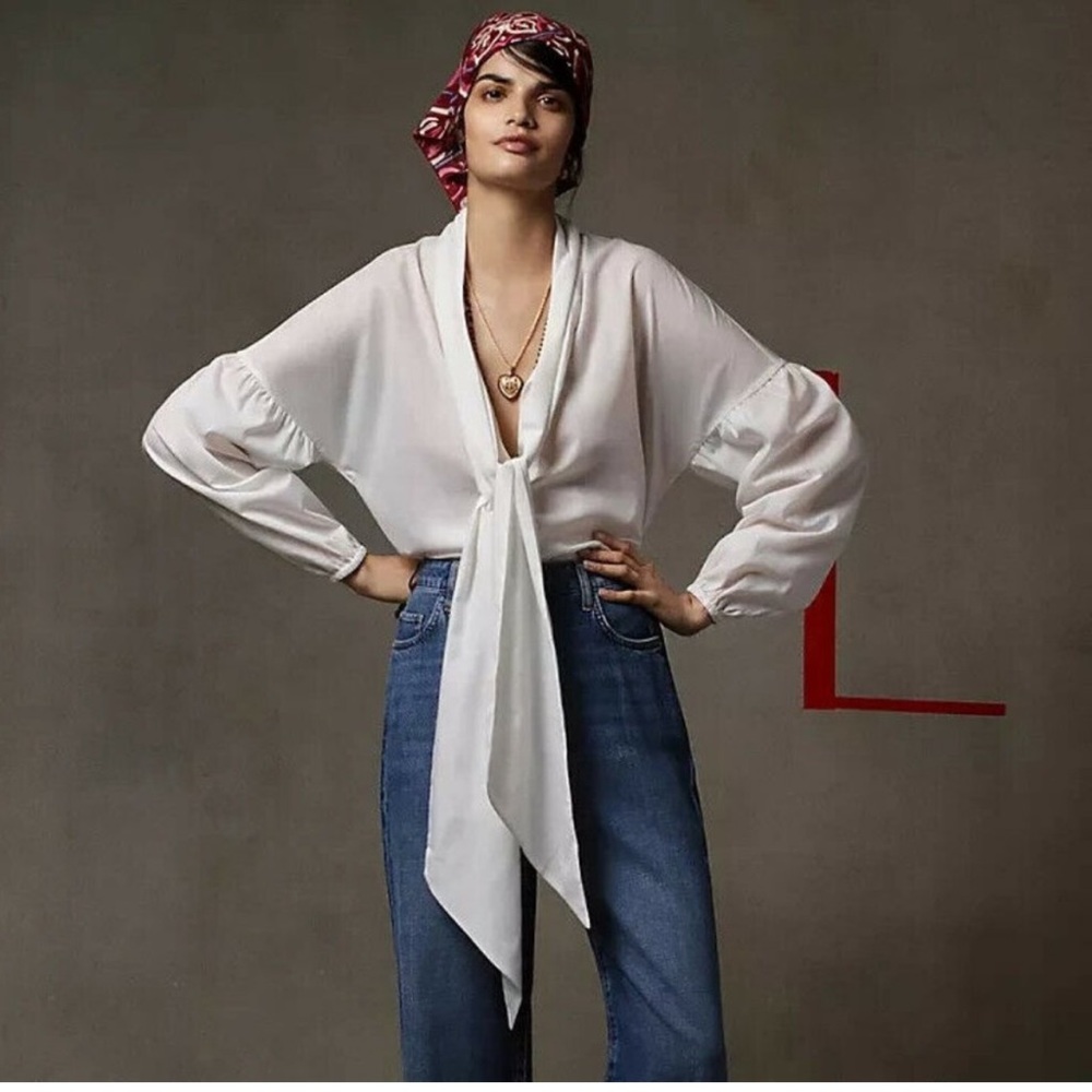 Mare Mare | Bow-Tie Buttondown | Size M | Nwot - image 1